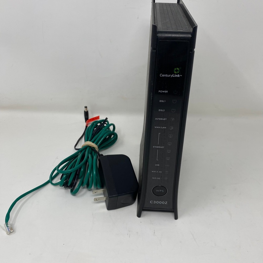 CenturyLink Modem Router Black Zyxel C3000Z Dual Band WiFi DSL